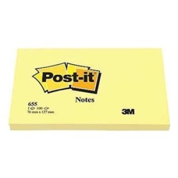 POST-IT Block 76x127mm 655Y gelb/100 Blatt