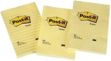 POST-IT Haftnotizen 152x102mm 660Y gelb, 100 Blatt, liniert