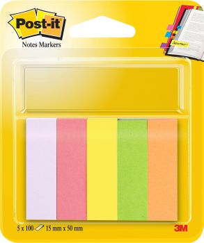 POST-IT Marker 15x50mm 670/5 5-farbig/5x100 Blatt