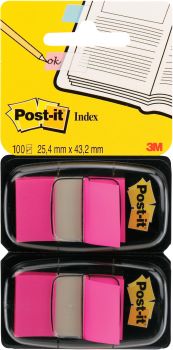 POST-IT Index 2er Set 25,4x43,2mm 680-BP2 neon pink 2x50 Stück