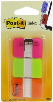 POST-IT Index Strong 25,4x38mm 686-PGO 3-farbig/3x22 Tabs