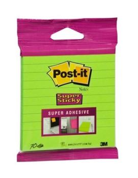 POST-IT Block Super Sticky 100x100mm XL-LL grün, 70 Bl., liniert, hängbar