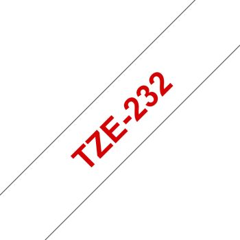 PTOUCH Band, laminiert rot/weiss TZe-232 PT-1280VP 12 mm