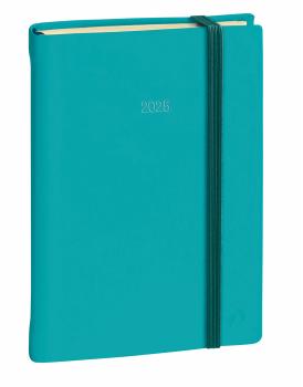 QUO-VADIS Agenda Daily 17 Pr. Silk 2025 376023Q 1T/1S türkis ML 12x17cm