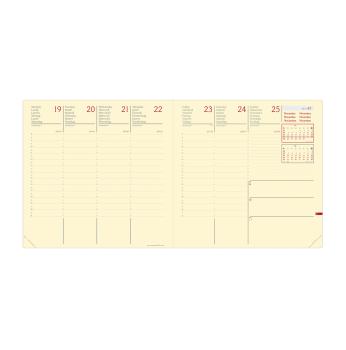 QUO-VADIS Agenda Silk Exec.Prest.ML 2024 905443Q 1W/2S, dunkelblau 16x16cm