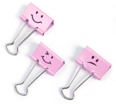 RAPESCO Foldback Clip Emoji 19mm 1349 rosa 20 Stück