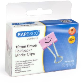 RAPESCO Foldback Clip Emoji 19mm 1349 rosa 20 Stück