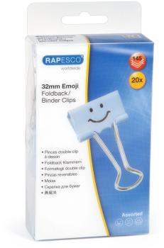 RAPESCO Foldback Clip Emoji 32mm 1353 hellblau 20 Stück