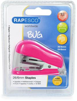 RAPESCO Mini-Heftgerät 1412 hot pink 12 Blatt