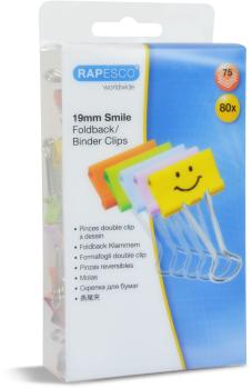 RAPESCO Foldback Clip Emoji 19mm 1428 ass. 80 Stück