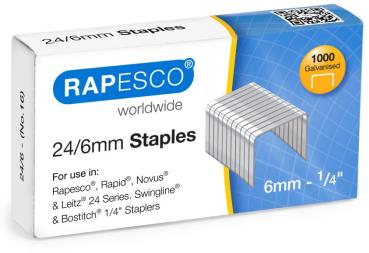 RAPESCO Heftklammern 24/6mm S24607Z3 1000 Stück verzinkt