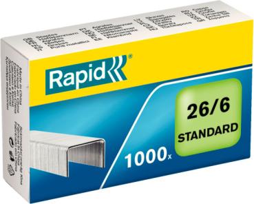 RAPID Heftklammern 26/6 verzinkt 24861300 max. 20 Blatt 1000 Stück