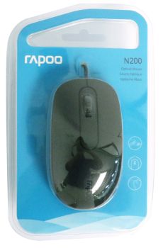 RAPOO N200 wired Optical Mouse 18548 Black