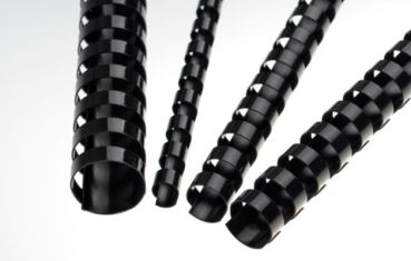 RENZ Plastikbinderücken 6mm A4 17060121 schwarz, 21 Ringe 100 Stück