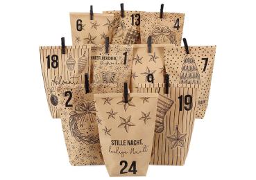 ROOST Adventskalender 24x21cm 10036916 Packpapier 24 Stück