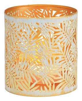 ROOST Windlicht 10037330 weiss, gold 13x13x13cm