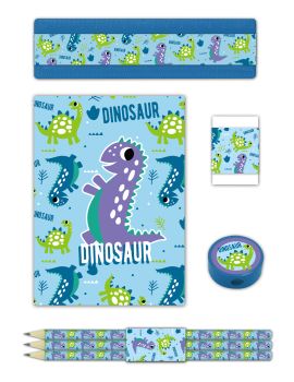 ROOST Schlamper-Etui 404557 Dinosaurier, 7-teilig