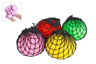 ROOST Riesen Squeezeball 621223 Neon, im Netz, 6 ass. 13cm