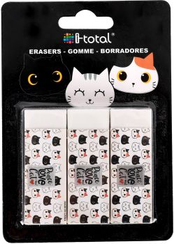 ROOST Radiergummi Cat XL1895 3 pcs. 2.2x1.2x6.2cm