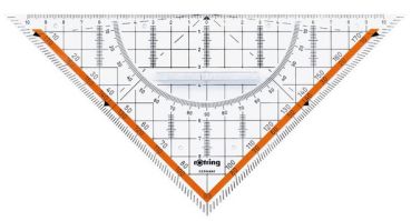 ROTRING Geo-Dreieck Centro 20cm S0903950 transparent, mit Griff