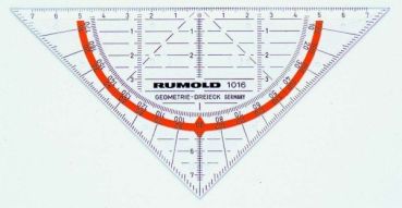 RUMOLD Geodreieck 14cm 1016 farbig/transp.