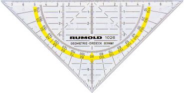 RUMOLD Geodreieck 14cm 1026 farbig/transp.