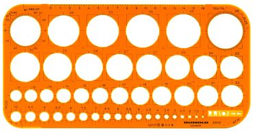 RUMOLD Kreisschablone 1-36mm 2010 orange/transp.