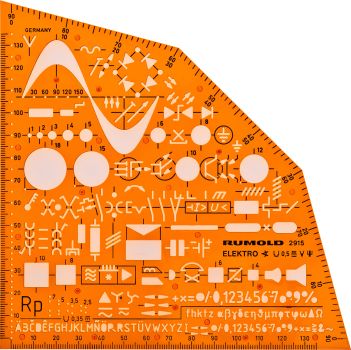 RUMOLD Ausbildungsschablone 2915 155x155x1,2mm orange/transp.