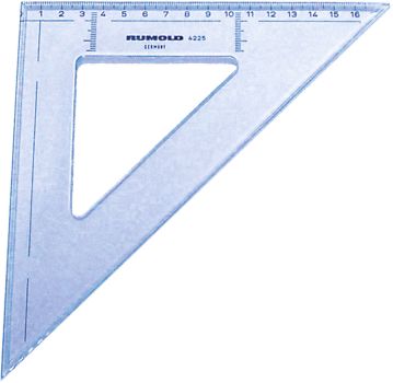 RUMOLD Zeichendreieck 16cm 4225 45° farbig/transp.