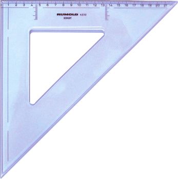 RUMOLD Zeichendreieck 21cm 4232 45° farbig/transp.