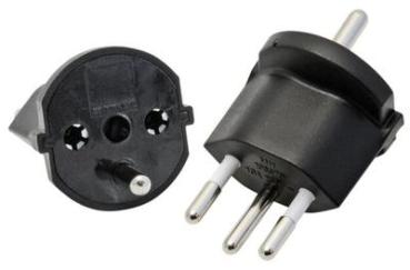 S-ELECTRO Fix-Adapter SchuKo-CH 4.107438 schwarz, 3-polig