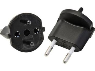 S-ELECTRO Fix-Adapter SchuKo-CH 4.135802 schwarz, 2-polig