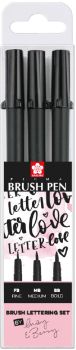 SAKURA Pigma Brush Pen Set May&Berry POXFVKBP349S Fine/Medium/Bold 3 Stück