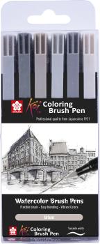 SAKURA Brush Pen Koi Colouring Set XBR6A Urban 6 Stück