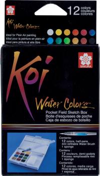 SAKURA Aquarellfarbe Koi Pocket Field XNCW12H Sketchbox 12 Farben