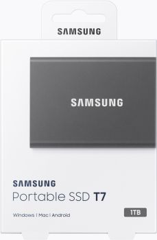 SAMSUNG MEMORY SSD Portable T7 1TB MU-PC1T0T/WW USB 3.1 Gen. 2 Titan Grey