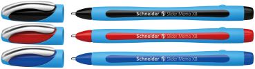 SCHNEIDER Kugelschreiber Slider Memo XB 150293 assortiert, Etui 3 Stück