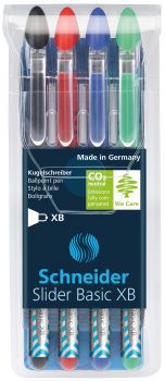 SCHNEIDER Kugelschreiber Slider XB 151294 assortiert, Etui 4 Stück