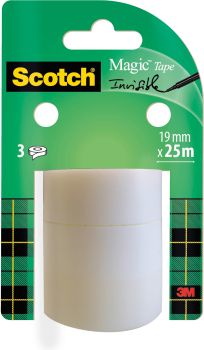 SCOTCH Magic Tape 810 19mmx25m 8-1925R3 transparent, 3 Rollen