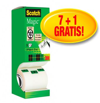 SCOTCH Magic Tape Turm 810 19mmx33m 8-1933R8 unsichtbar 8 Rollen