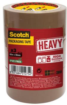 SCOTCH Verpackungsband 50mmx66m HV.5066.T3.B. braun 3 Rollen