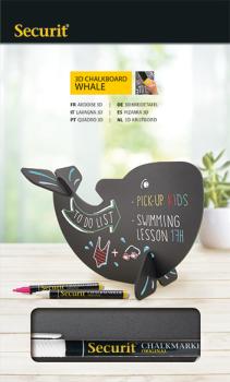 SECURIT Kreidetafel WHALE T3D-WHALE schwarz 22x14.5x10cm