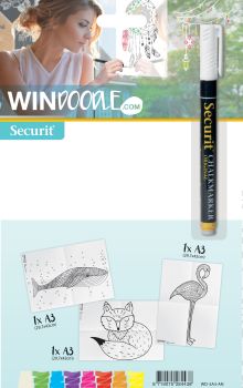 SECURIT Fensterschablone WINDOODLE WD-3A3-AN A3 Animals 3 Stück