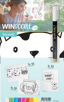 SECURIT Fensterschablone WINDOODLE WD-3A3-PT A3 Pets 3 Stück