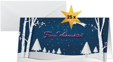 SIGEL Weihnachtskarten DL DS087 Pop up Winterlandschaft 25 Stk