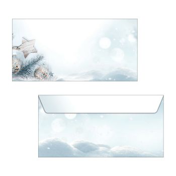 SIGEL Weihnachts-Couvert 11x22cm DU312 90g,Snow Star 25 Stück