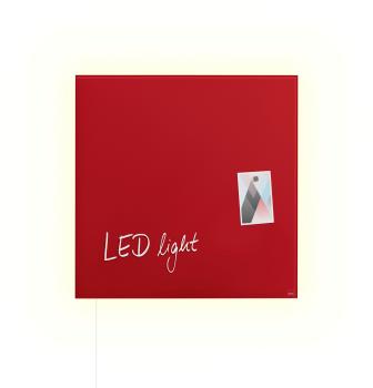 SIGEL Glas-Magnetboard LED GL402 rot 480x480x15mm