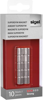 SIGEL Superdym-Magnete 10mm GL701 stark silber, 10 Stück