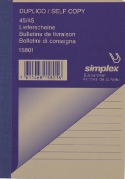 SIMPLEX Lieferscheine D/F/I A6 15801 weiss 50x2 Blatt