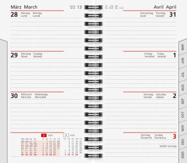 SIMPLEX Wochenagenda Internat. 2024 17804904.24 schwarz, 1W/2S, ML 87x153mm